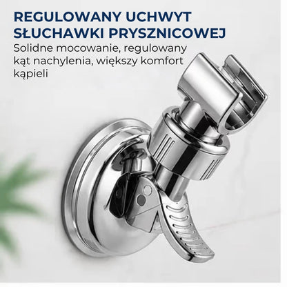 Regulowany uchwyt na głowicę prysznicową z przyssawką