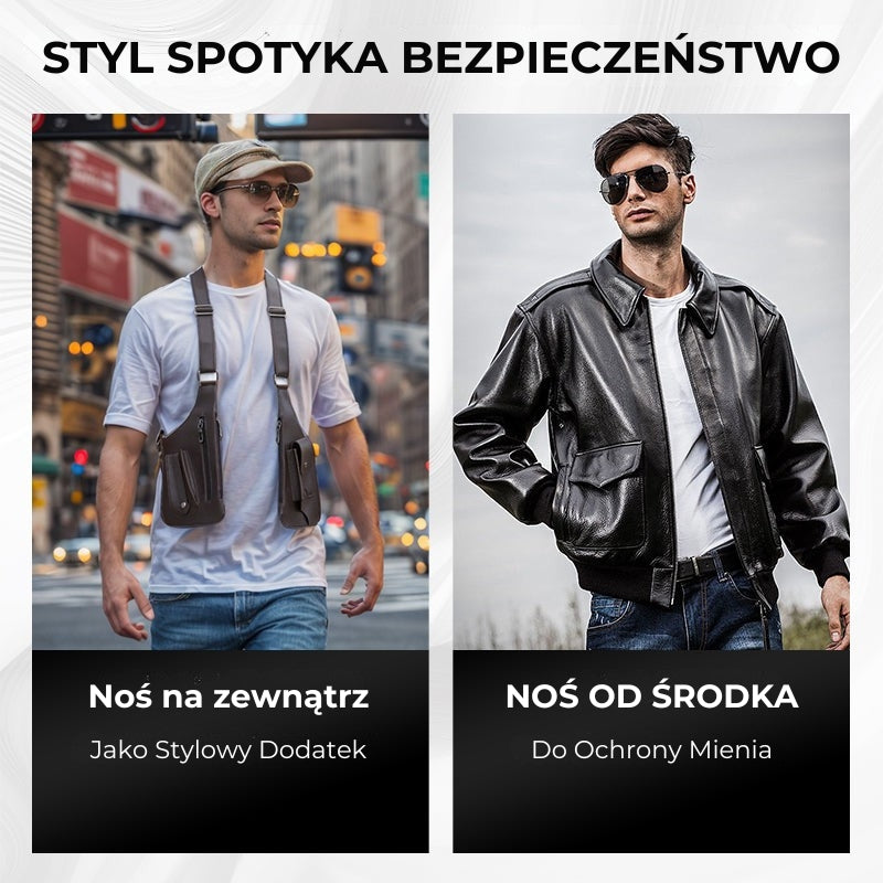 Stylowa męska torba na ramię z zabezpieczeniem przed kradzieżą