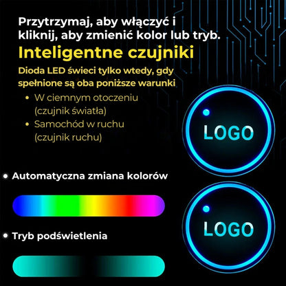 Samochodowa podświetlana podstawka pod napoje