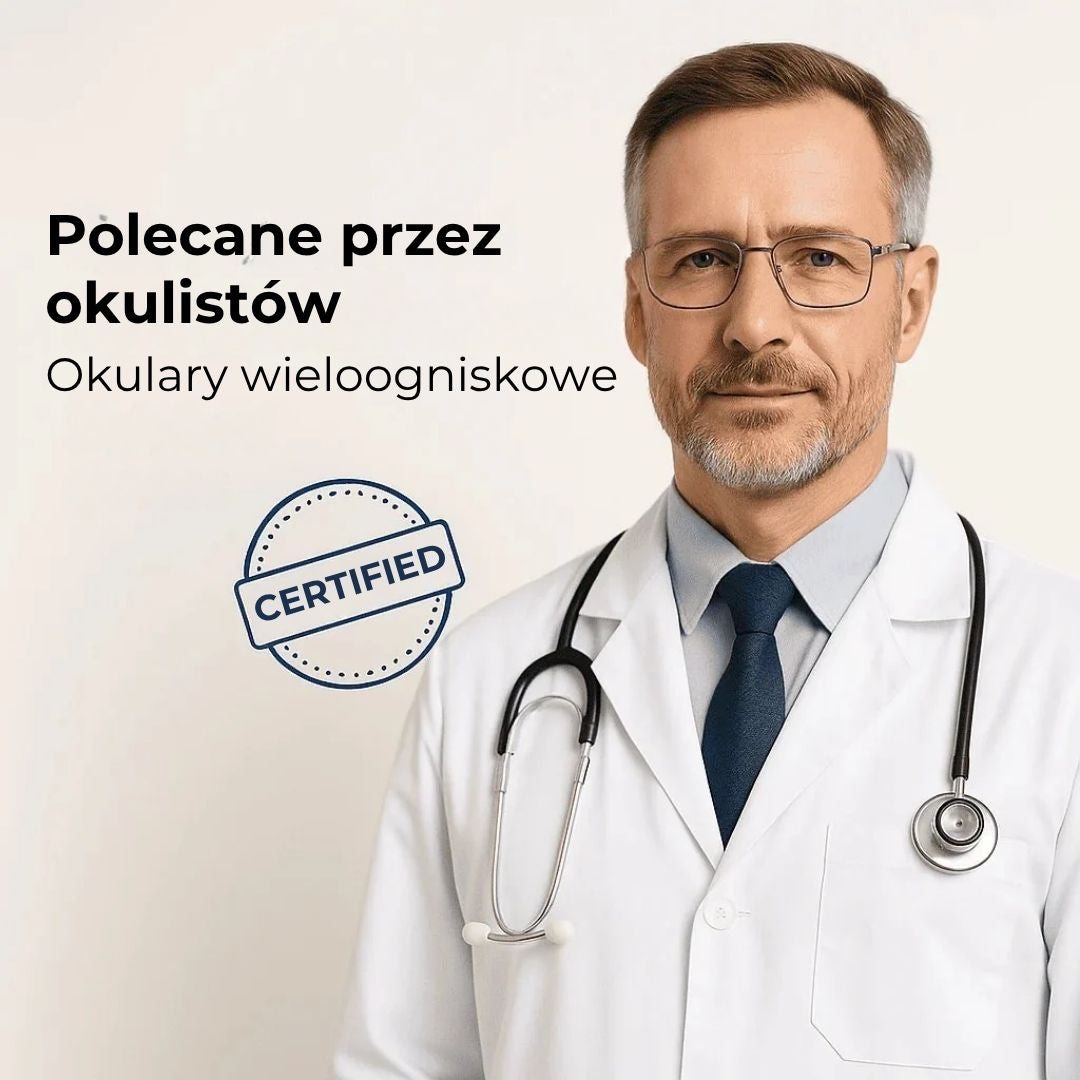 Okulary wieloogniskowe z technologią adaptacyjnych soczewek