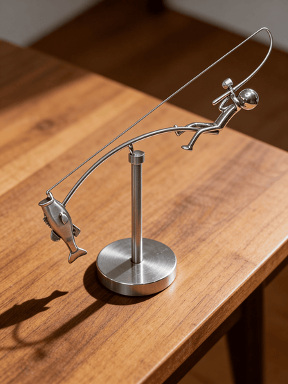 Figurka rybaka z efektem balansu 🎣